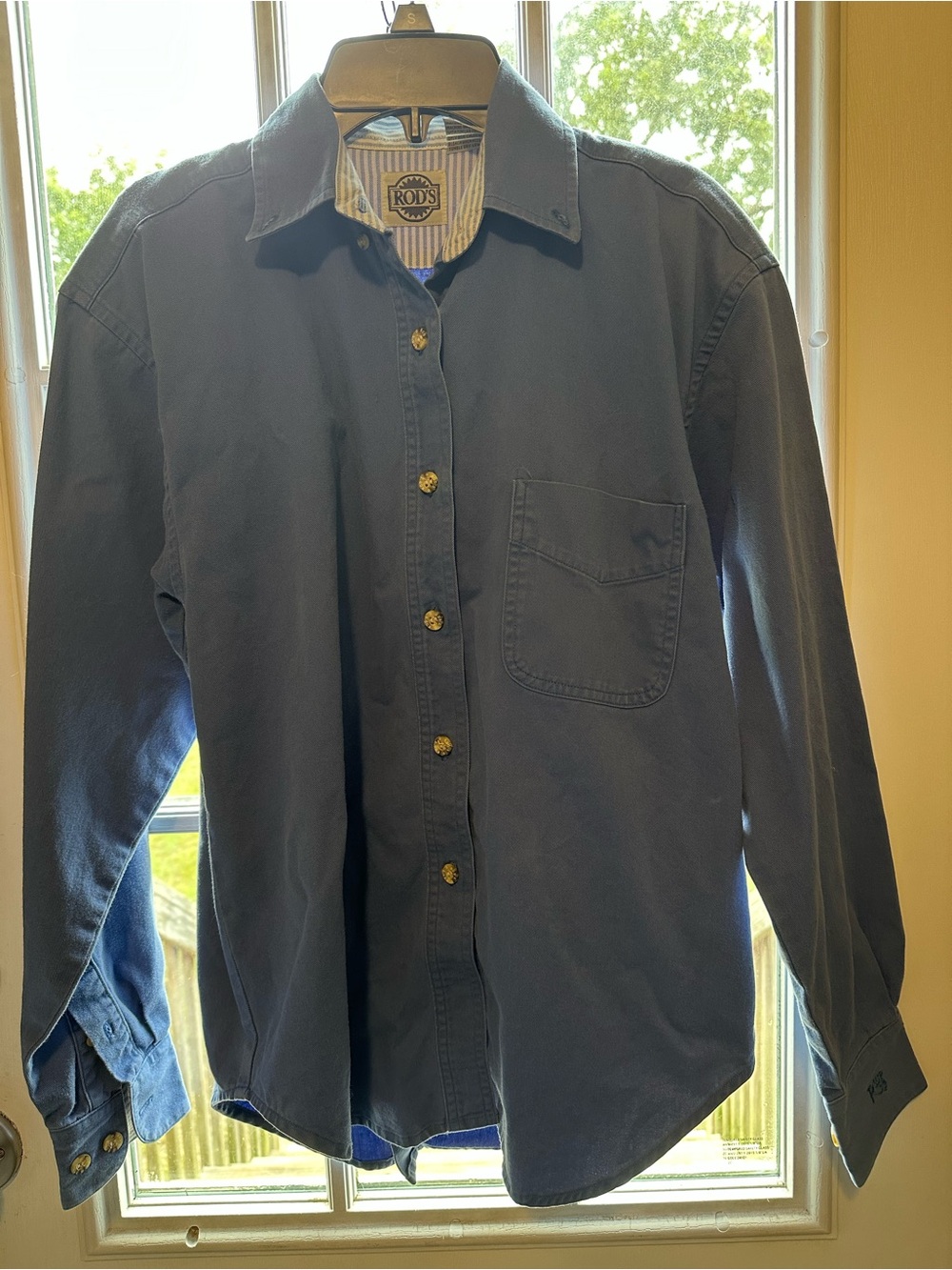 Women’s Navy Button-Down Shirt by Rod’s — Classic Cotton Long Sleeve